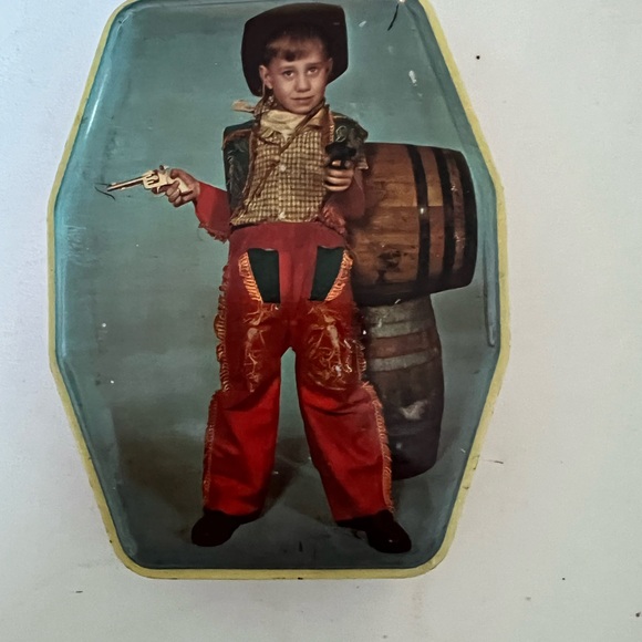 Vintage HORNER Boy as cowboy candy tin from 1950’s - Picture 3 of 5